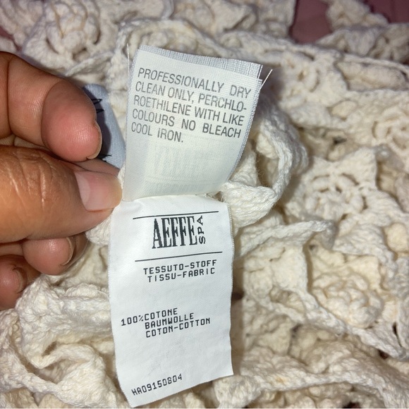 Moschino cheap n chic AEFFE SPA Size 12 cream roses crochet dress - Picture 10 of 16